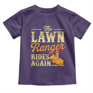 Funny The Lawn Ranger Rides Again Toddler T Shirt Lawn Tractor Mowing Western Cowboy TS11 Purple Print Your Wear