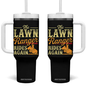 Funny The Lawn Ranger Rides Again Tumbler With Handle Lawn Tractor Mowing Western Cowboy TS11 One Size: 40 oz Black Print Your Wear