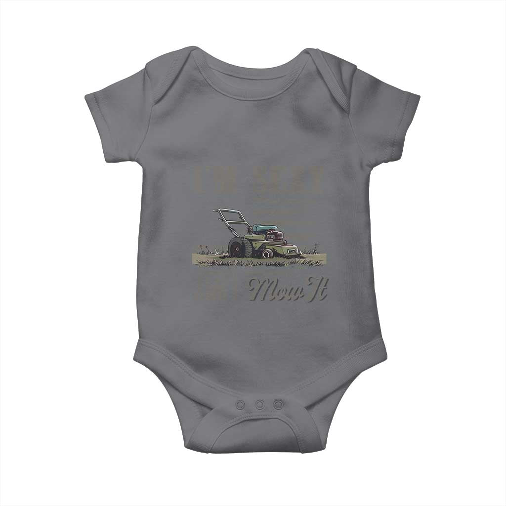 Funny I Am Sexy And I Mow It Baby Onesie Gardening Lawn Mower American Flag Fathers Day TS11 Charcoal Print Your Wear