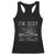 Funny I Am Sexy And I Mow It Racerback Tank Top Gardening Lawn Mower American Flag Fathers Day TS11 Black Print Your Wear