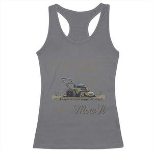 Funny I Am Sexy And I Mow It Racerback Tank Top Gardening Lawn Mower American Flag Fathers Day TS11 Charcoal Print Your Wear