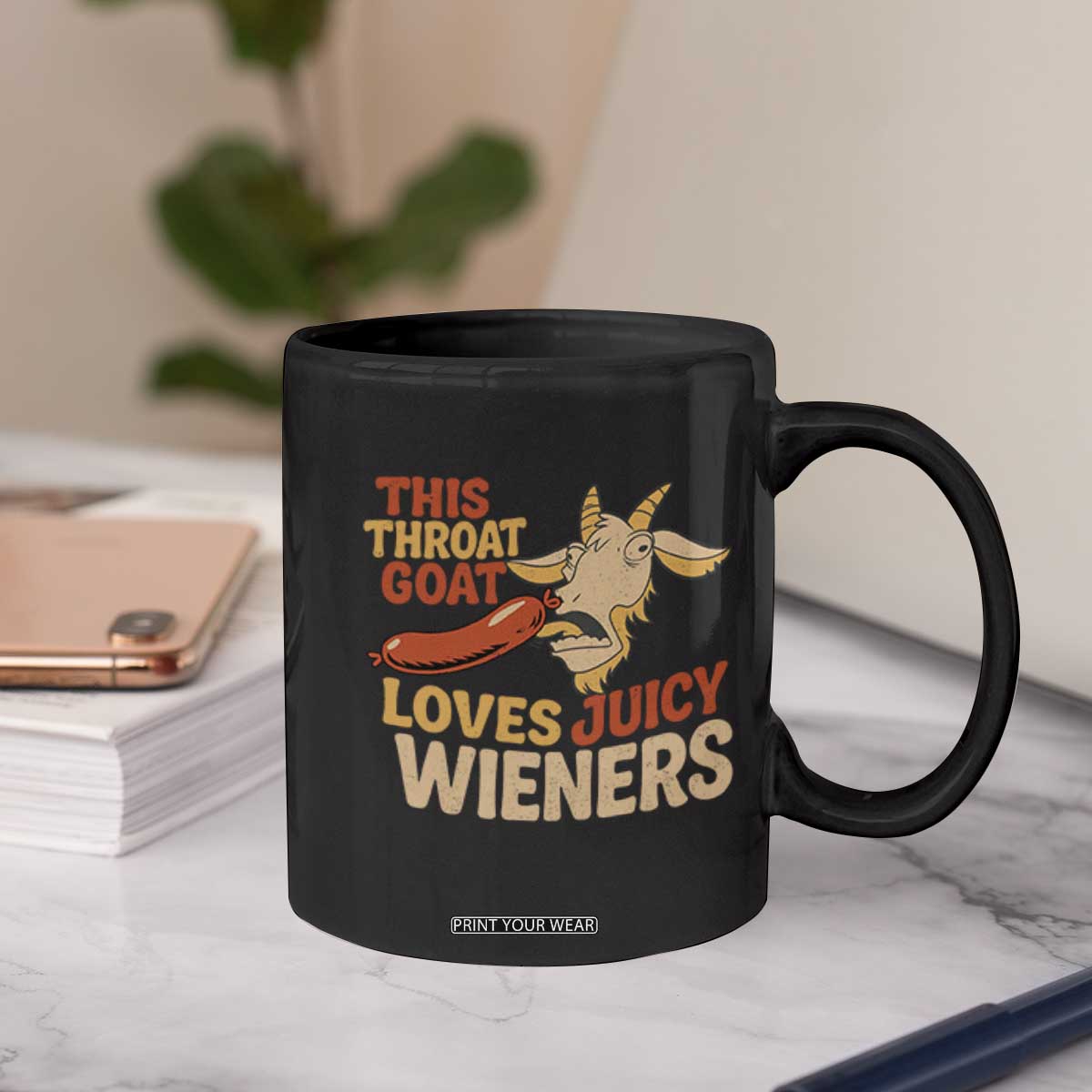 Funny This Throat Goat Loves Juicy Wieners Coffee Mug Adult Jokes TS11 Print Your Wear