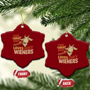 Funny This Throat Goat Loves Juicy Wieners Ceramic Ornament Adult Jokes TS11 Print Your Wear