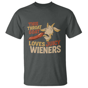 Funny This Throat Goat Loves Juicy Wieners T Shirt Adult Jokes TS11 Dark Heather Print Your Wear