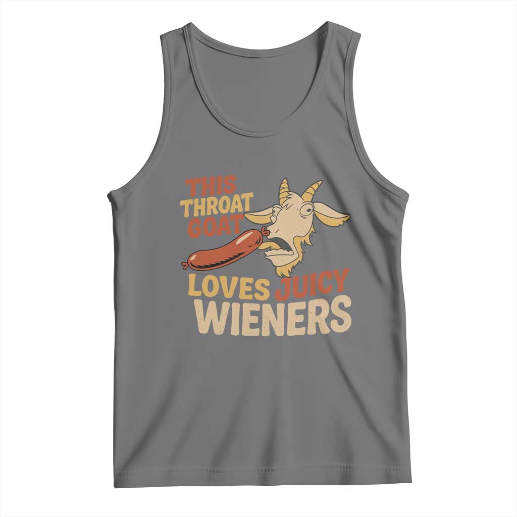 Funny This Throat Goat Loves Juicy Wieners Tank Top Adult Jokes TS11 Black Heather Print Your Wear