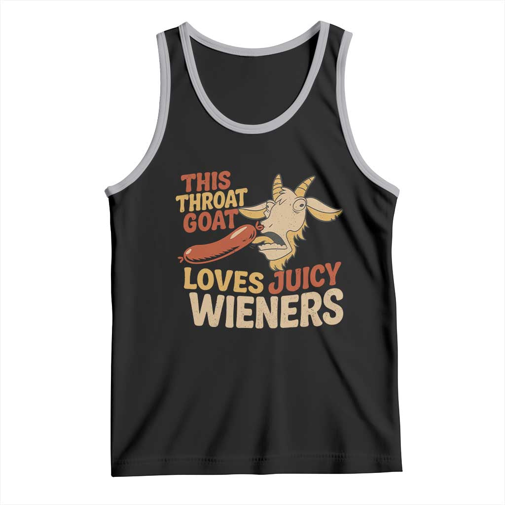 Funny This Throat Goat Loves Juicy Wieners Tank Top Adult Jokes TS11 Black Athletic Heather Print Your Wear