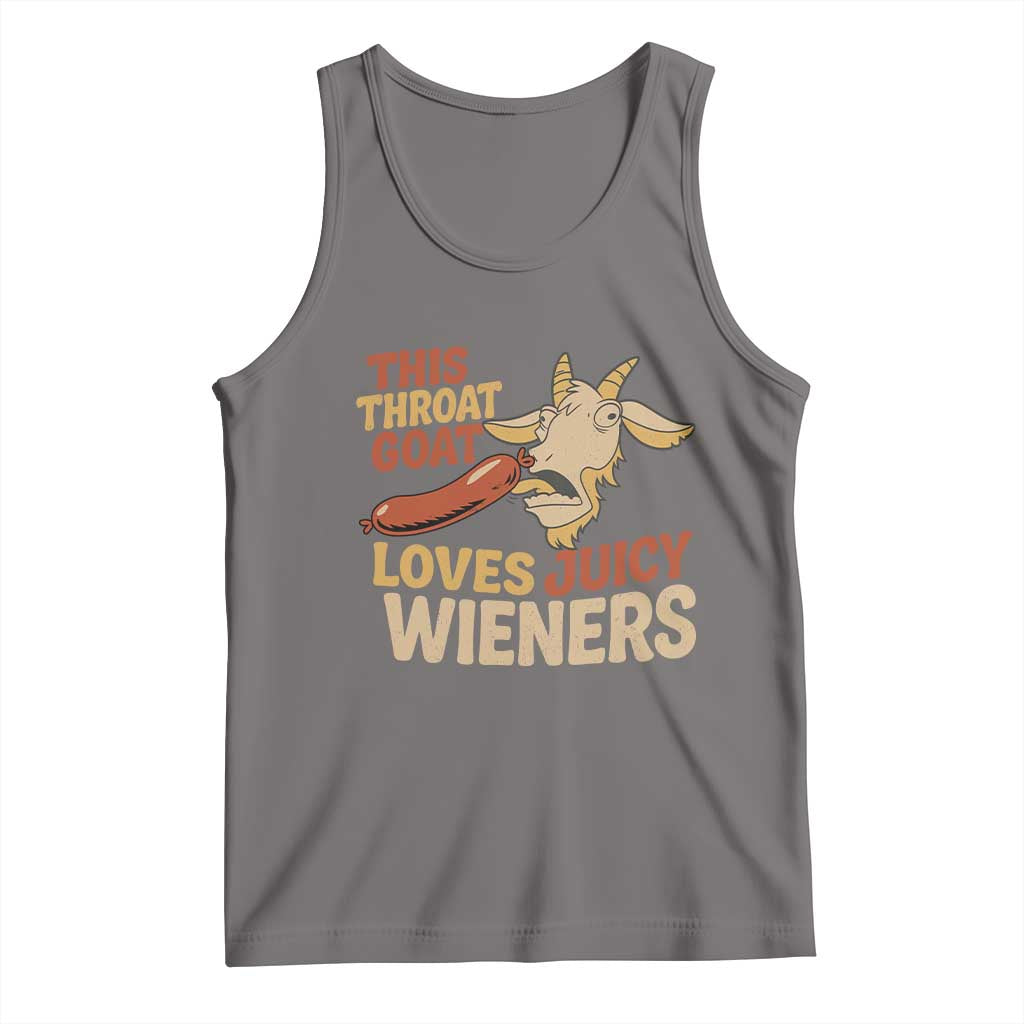 Funny This Throat Goat Loves Juicy Wieners Tank Top Adult Jokes TS11 Deep Heather Print Your Wear