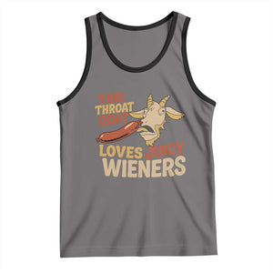 Funny This Throat Goat Loves Juicy Wieners Tank Top Adult Jokes TS11 Deep Heather Black Print Your Wear