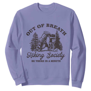 Funny Raccoon Outdoor Mountain Hiker Sweatshirt Out Of Breath Hiking Society Be There In A Minute TS11 Violet Print Your Wear