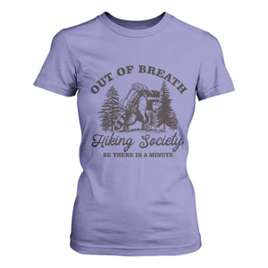 Funny Raccoon Outdoor Mountain Hiker T Shirt For Women Out Of Breath Hiking Society Be There In A Minute TS11 Violet Print Your Wear