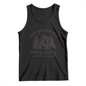 Funny Raccoon Outdoor Mountain Hiker Tank Top Out Of Breath Hiking Society Be There In A Minute TS11 Black Print Your Wear
