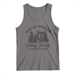 Funny Raccoon Outdoor Mountain Hiker Tank Top Out Of Breath Hiking Society Be There In A Minute TS11 Deep Heather Print Your Wear