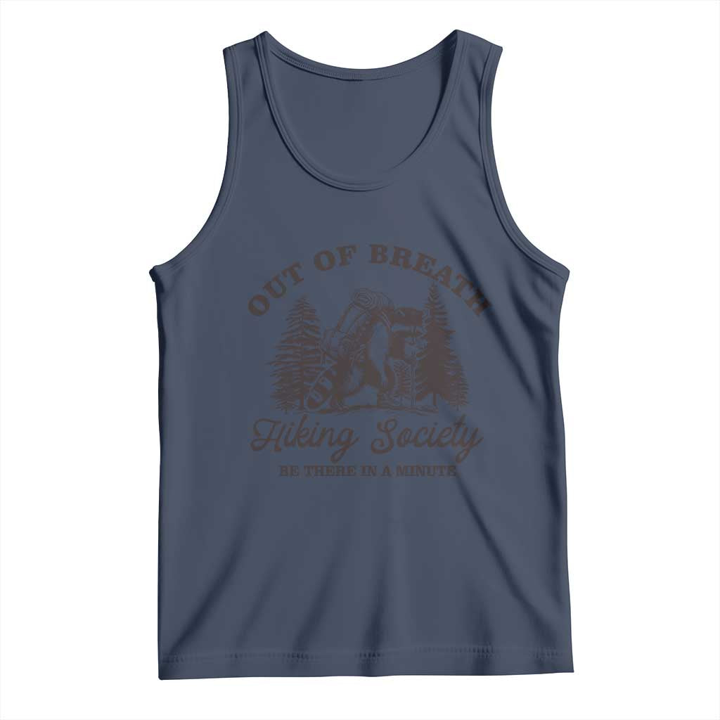 Funny Raccoon Outdoor Mountain Hiker Tank Top Out Of Breath Hiking Society Be There In A Minute TS11 Navy Print Your Wear