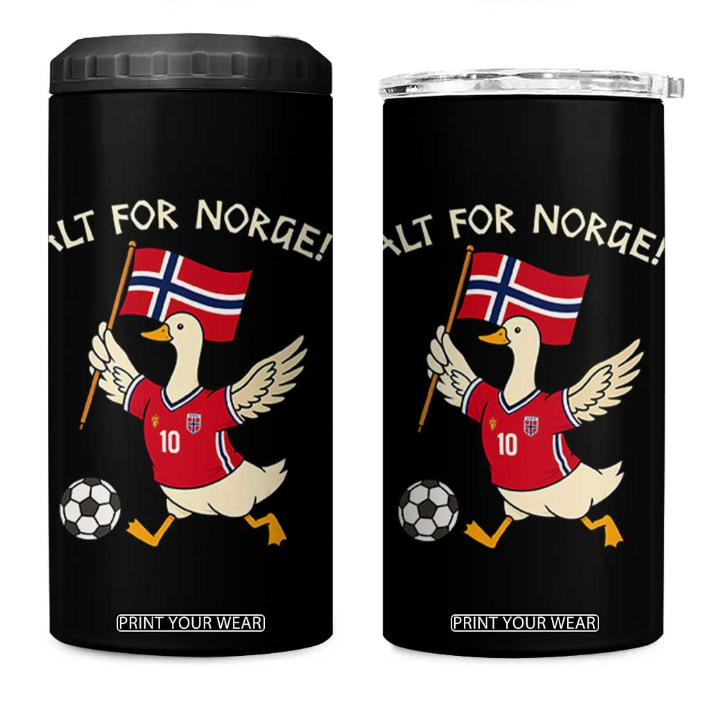 Norway Football Goose 4 in 1 Can Cooler Tumbler Alt For Norge Norwegian Heritage TS11 One Size: 16 oz Black Print Your Wear
