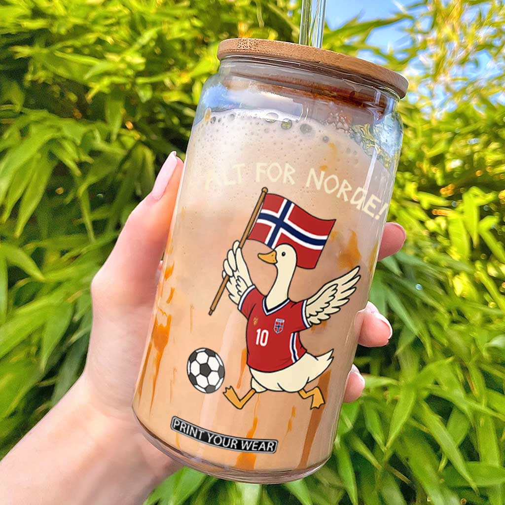 Norway Football Goose Glass Can Alt For Norge Norwegian Heritage TS11 Black Print Your Wear