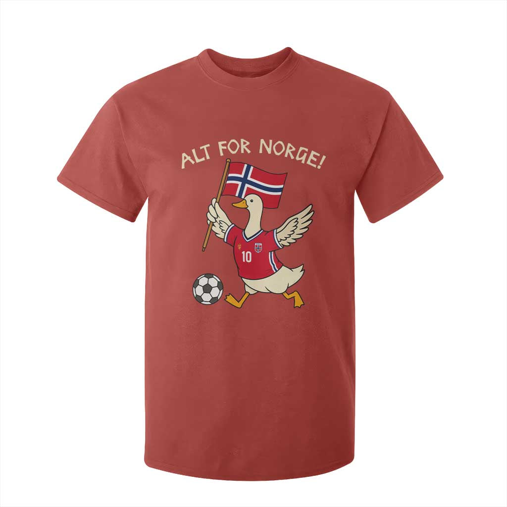 Norway Football Goose T Shirt For Kid Alt For Norge Norwegian Heritage TS11 Red Print Your Wear