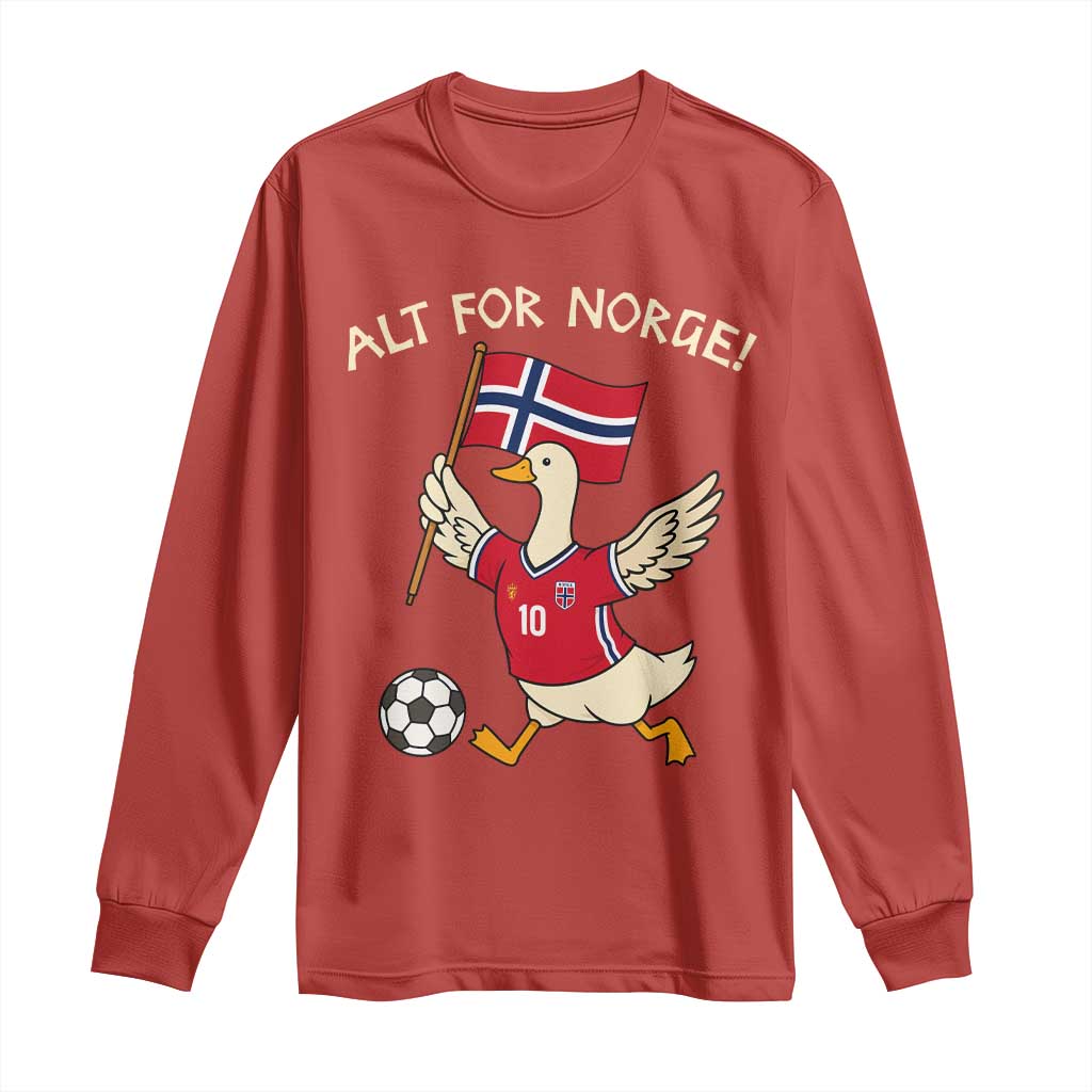 Norway Football Goose Long Sleeve Shirt Alt For Norge Norwegian Heritage TS11 Red Print Your Wear