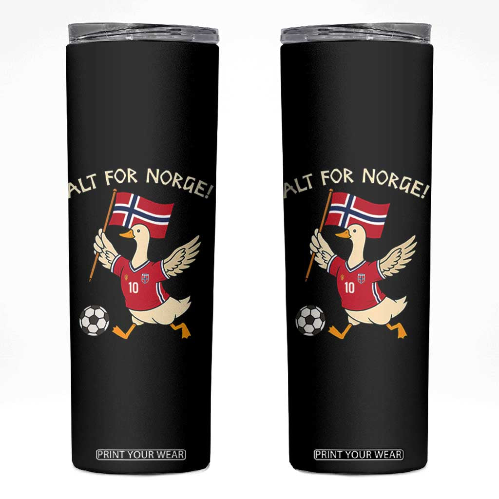 Norway Football Goose Skinny Tumbler Alt For Norge Norwegian Heritage TS11 Black Print Your Wear