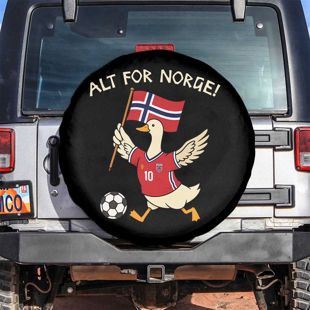 Norway Football Goose Spare Tire Cover Alt For Norge Norwegian Heritage TS11 No hole Black Print Your Wear