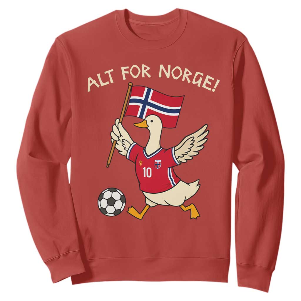 Norway Football Goose Sweatshirt Alt For Norge Norwegian Heritage TS11 Red Print Your Wear