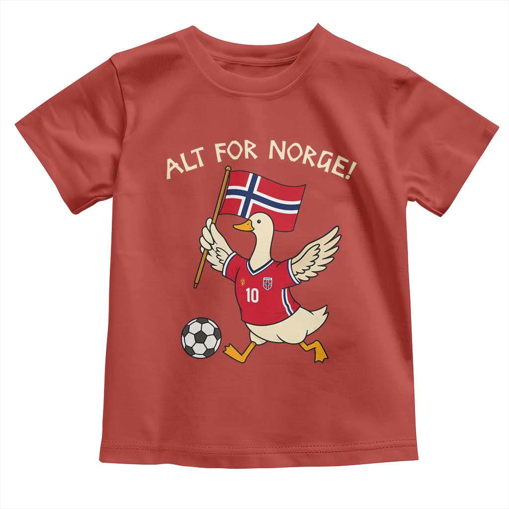 Norway Football Goose Toddler T Shirt Alt For Norge Norwegian Heritage TS11 Red Print Your Wear
