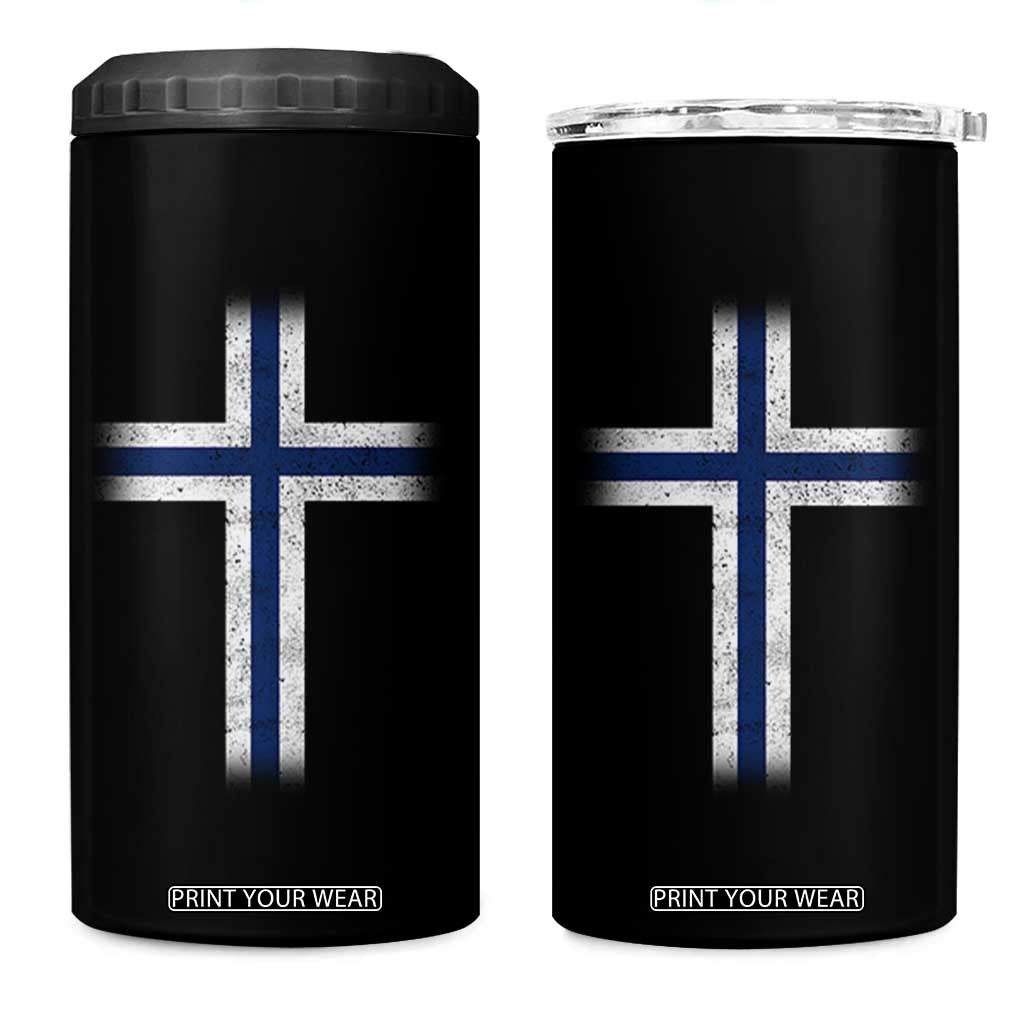 Norway Flag Distressed Nordic Symbol Norwegian Fans 4 in 1 Can Cooler Tumbler
