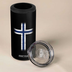 Norway Flag Distressed Nordic Symbol Norwegian Fans 4 in 1 Can Cooler Tumbler