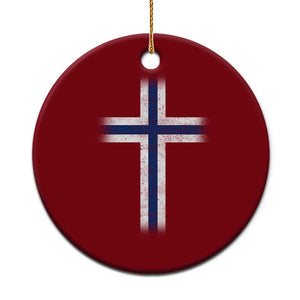 Norway Flag Distressed Nordic Symbol Norwegian Fans Ceramic Ornament