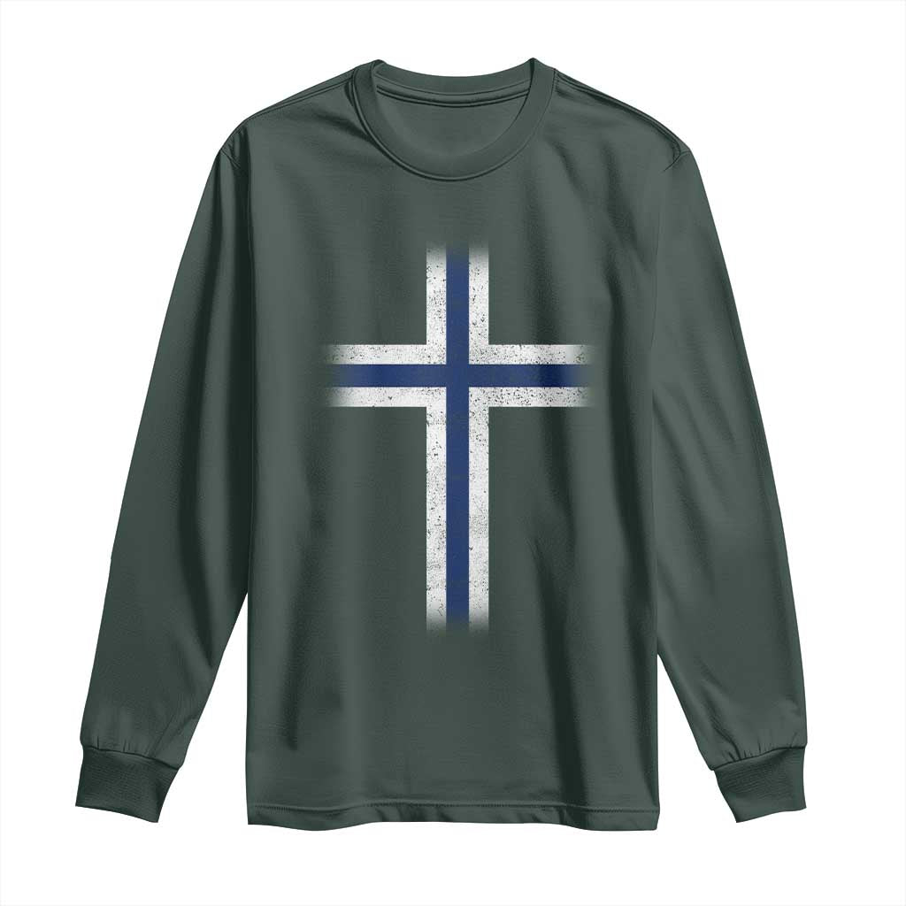 Norway Flag Distressed Nordic Symbol Norwegian Fans Long Sleeve Shirt