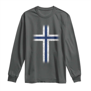 Norway Flag Distressed Nordic Symbol Norwegian Fans Long Sleeve Shirt