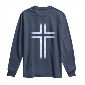 Norway Flag Distressed Nordic Symbol Norwegian Fans Long Sleeve Shirt