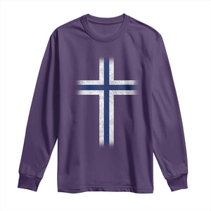 Norway Flag Distressed Nordic Symbol Norwegian Fans Long Sleeve Shirt