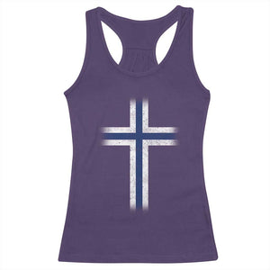 Norway Flag Distressed Nordic Symbol Norwegian Fans Racerback Tank Top