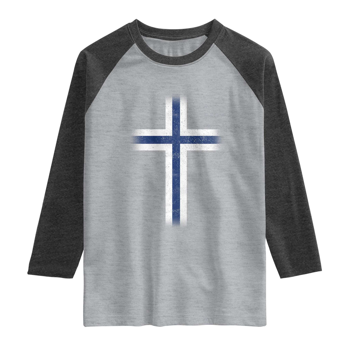 Norway Flag Distressed Nordic Symbol Norwegian Fans Raglan Shirt
