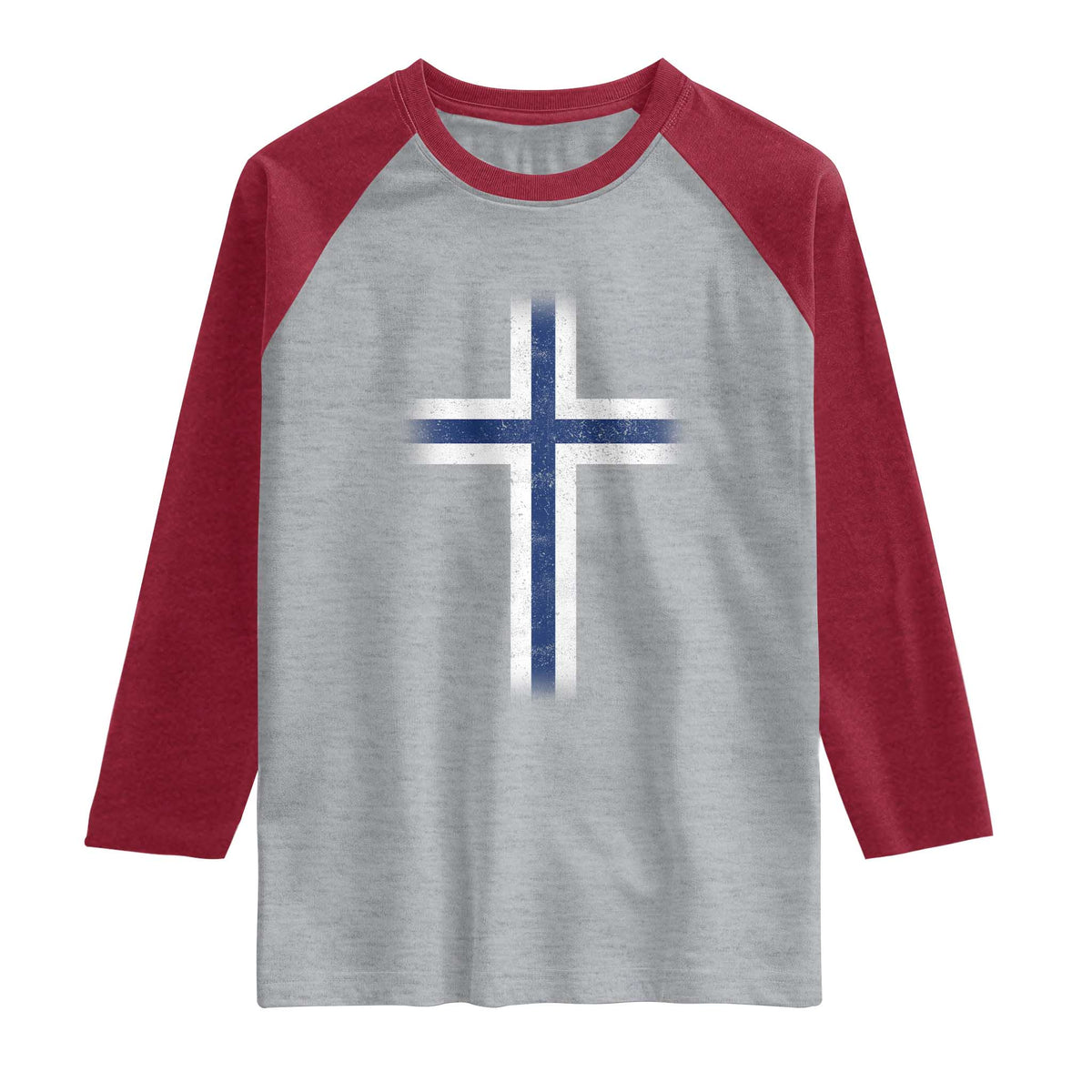 Norway Flag Distressed Nordic Symbol Norwegian Fans Raglan Shirt