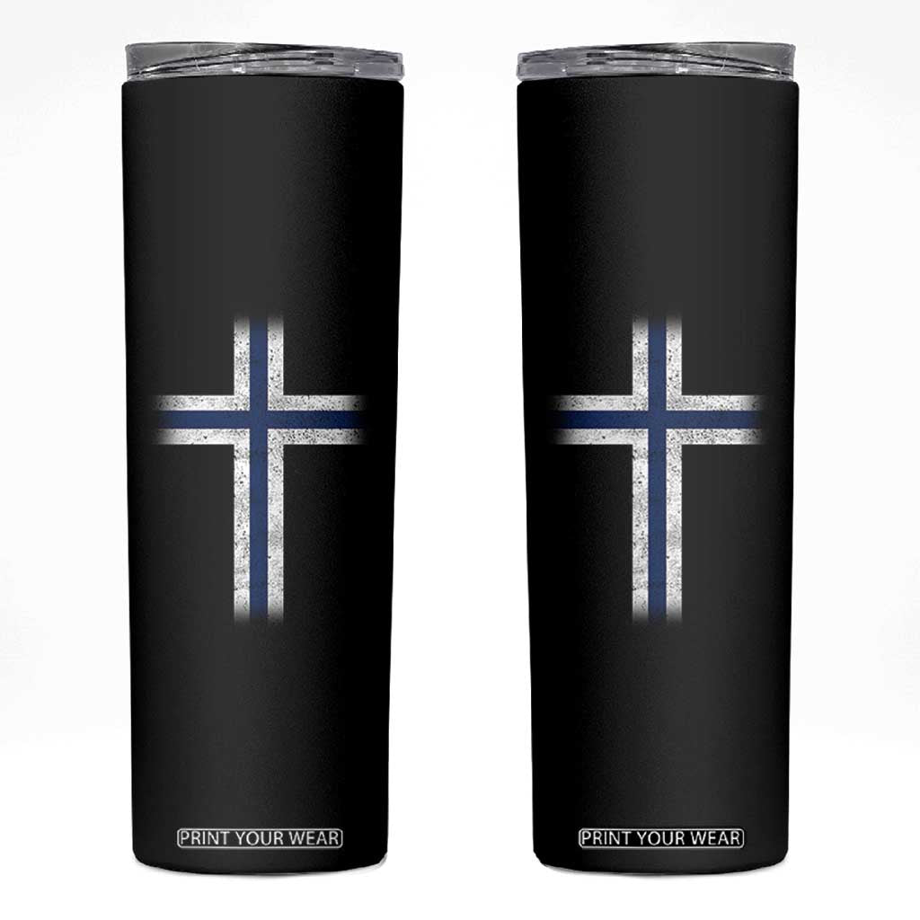 Norway Flag Distressed Nordic Symbol Norwegian Fans Skinny Tumbler
