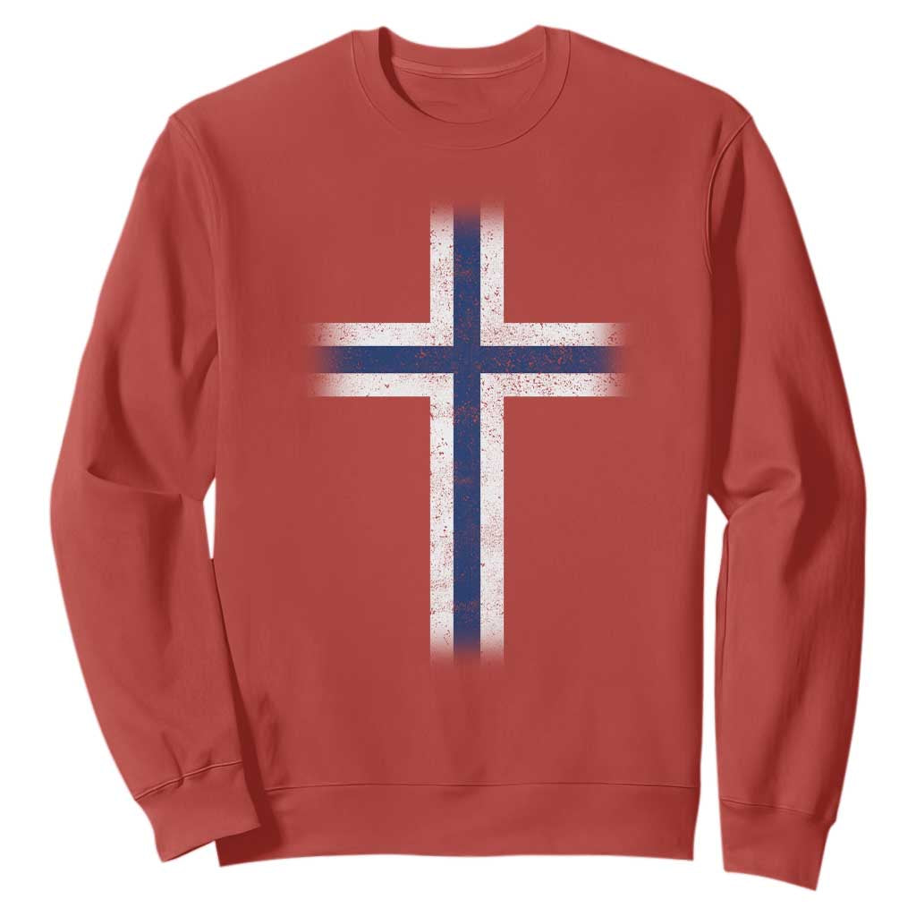 Norway Flag Distressed Nordic Symbol Norwegian Fans Sweatshirt
