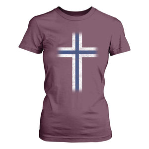 Norway Flag Distressed Nordic Symbol Norwegian Fans T Shirt For Women
