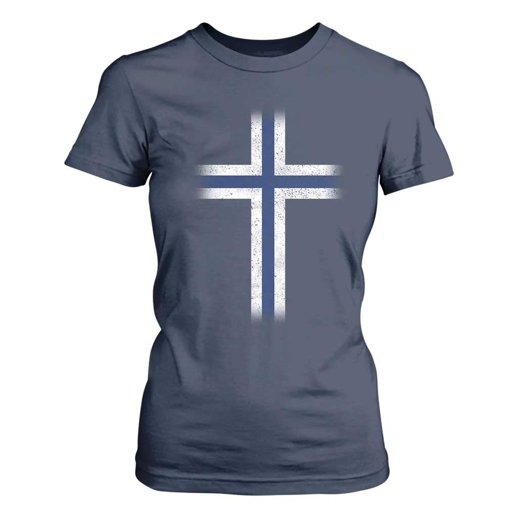 Norway Flag Distressed Nordic Symbol Norwegian Fans T Shirt For Women