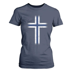 Norway Flag Distressed Nordic Symbol Norwegian Fans T Shirt For Women