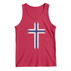 Norway Flag Distressed Nordic Symbol Norwegian Fans Tank Top
