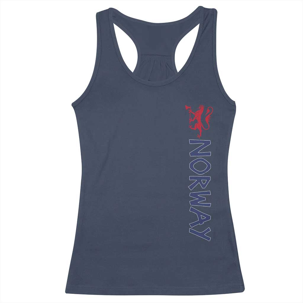Norway Norwegian Lion Vintage Sports Design Norge Fan Racerback Tank Top TS11 Navy Print Your Wear