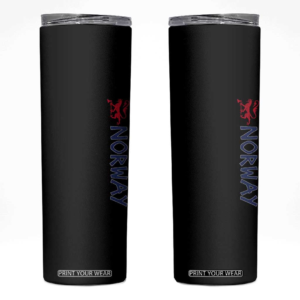 Norway Norwegian Lion Vintage Sports Design Norge Fan Skinny Tumbler TS11 Black Print Your Wear
