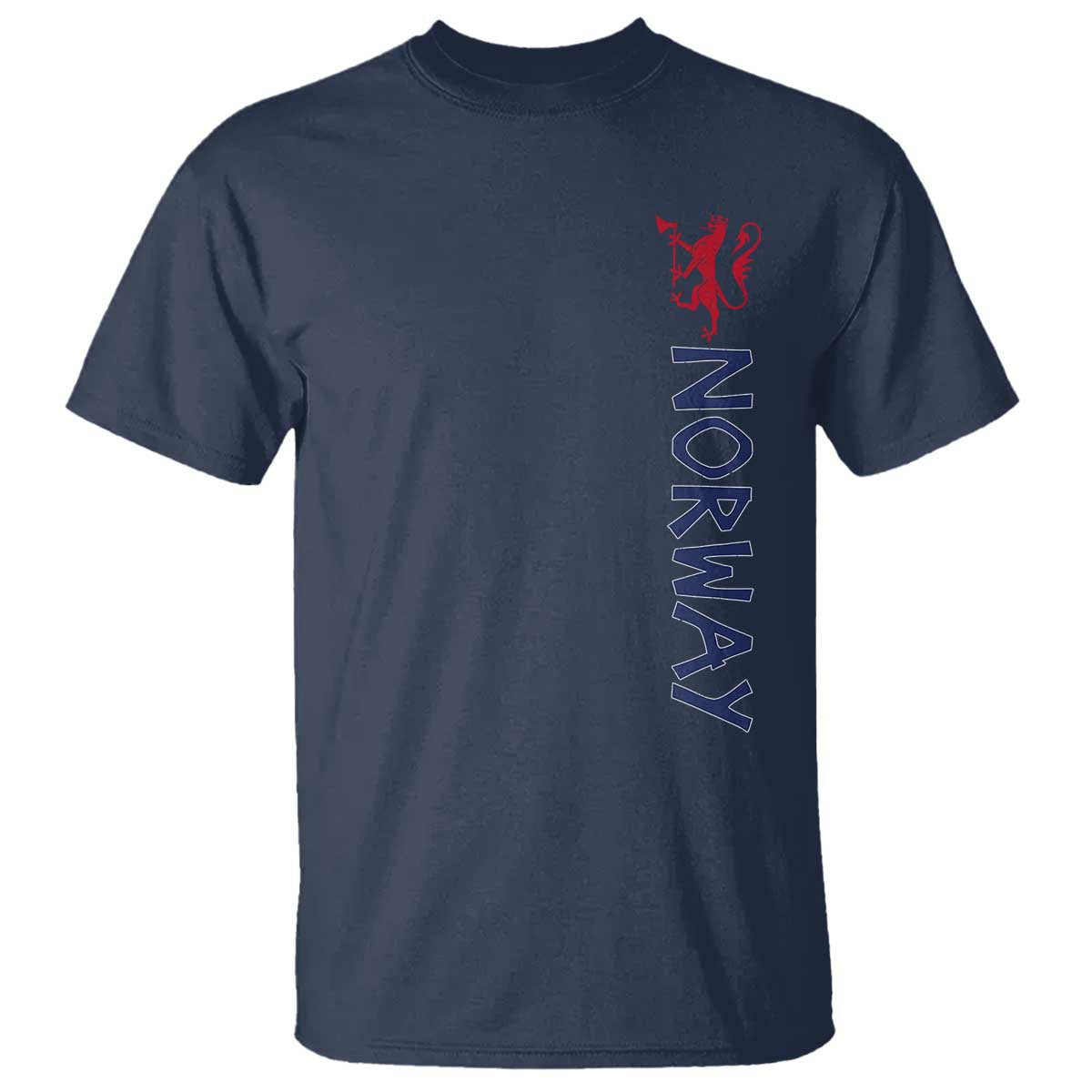 Norway Norwegian Lion Vintage Sports Design Norge Fan T Shirt TS11 Navy Print Your Wear
