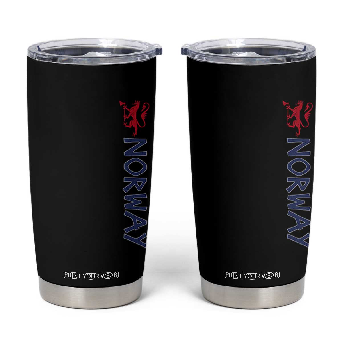 Norway Norwegian Lion Vintage Sports Design Norge Fan Tumbler Cup TS11 Black Print Your Wear