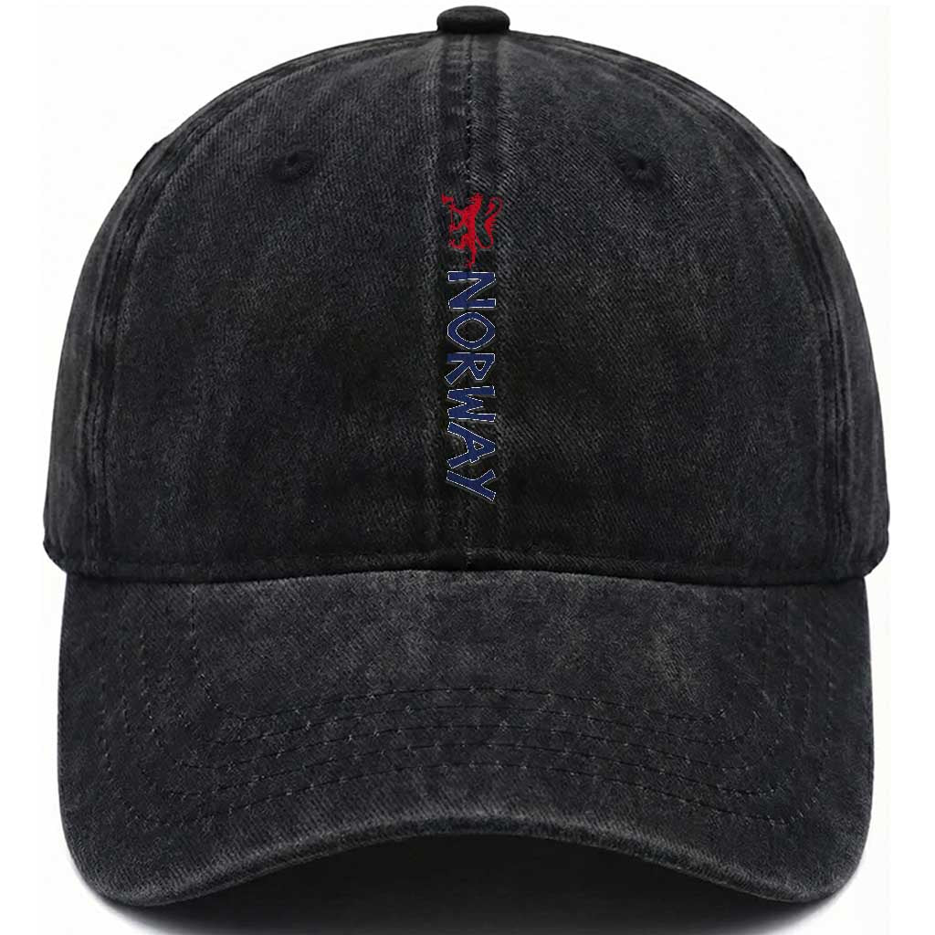Norway Norwegian Lion Vintage Sports Design Norge Fan Washed Cotton Baseball Cap TS11 Print Your Wear