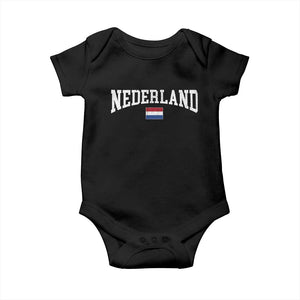 Nederland Sports Throwback Design Baby Onesie Vintage Dutch Holland Flag Soccer Jersey Style