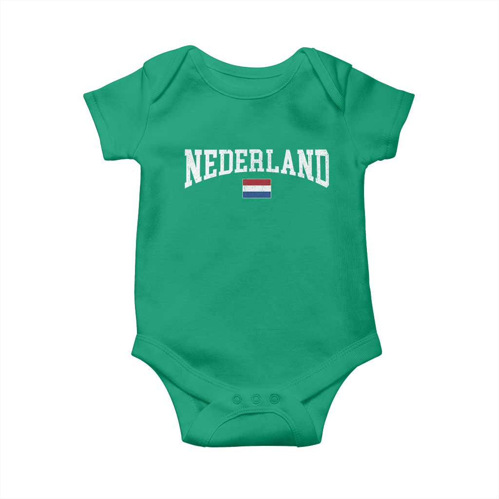 Nederland Sports Throwback Design Baby Onesie Vintage Dutch Holland Flag Soccer Jersey Style