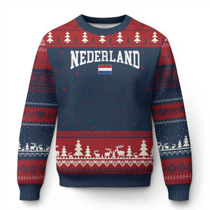 Nederland Sports Throwback Design Ugly Christmas Sweater Vintage Dutch Holland Flag Soccer Jersey Style