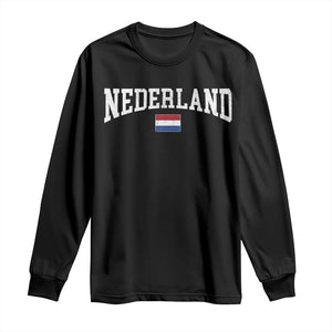 Nederland Sports Throwback Design Long Sleeve Shirt Vintage Dutch Holland Flag Soccer Jersey Style